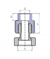 На фото Hi-Therm PP-R adaptor with metal insert and union nut